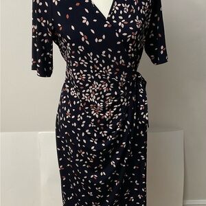 Motherhood Maternity Wrap Midi Dress with V-Neck